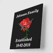 ファミリパーソナライズされたウォール時計 スクエア壁時計 (傾斜)