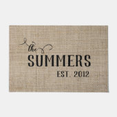 ファミリパーソナライズされたカスタムーの姓の日付 ドアマット (正面)