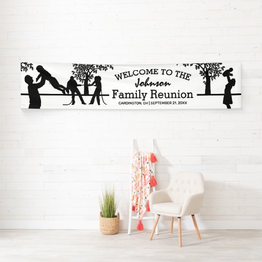 ファミリパーソナライズされたツリー懇親会パーティー 横断幕 (インサイチュ)