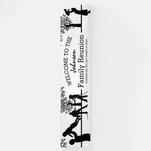 ファミリパーソナライズされたツリー懇親会パーティー 横断幕 (縦)