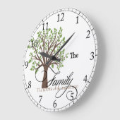 ファミリパーソナライズされたツリー時計 ラージ壁時計 (傾斜)