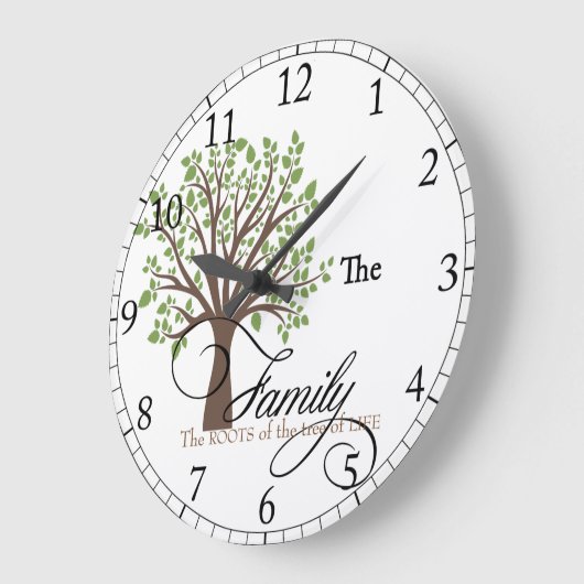 ファミリパーソナライズされたツリー時計 ラージ壁時計 (傾斜)