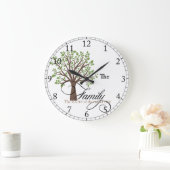 ファミリパーソナライズされたツリー時計 ラージ壁時計 (ホーム)