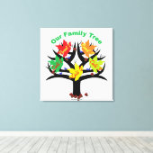 ファミリパーソナライズされたツリー(5つのファミリ)キャンバス キャンバスプリント (インサイチュ (ウッドフロア))