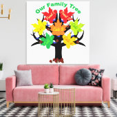 ファミリパーソナライズされたツリー(7ファミリ)キャンバス キャンバスプリント (インサイチュ (リビング))