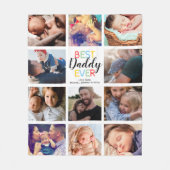 ファミリパーソナライズされたパパフォトコラージュ フリースブランケット (正面)