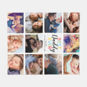 ファミリパーソナライズされたパパフォトコラージュ フリースブランケット (正面(横))