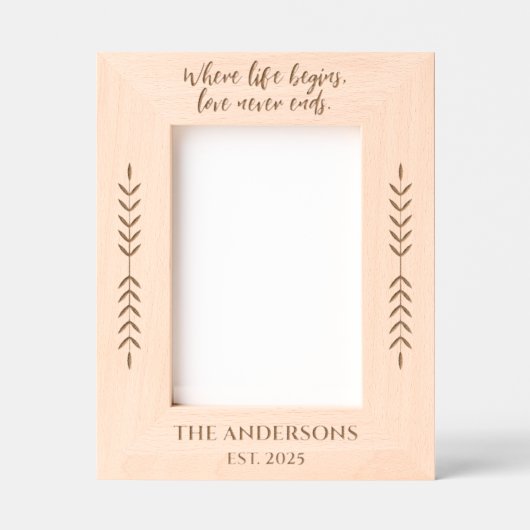 ファミリパーソナライズされたフォトフレーム(名前をカスタムする付) レーザー彫刻フレーム (正面)