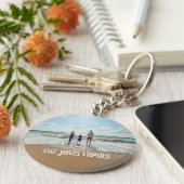 ファミリパーソナライズされたフォトボタンキーチェーン キーホルダー (側面)