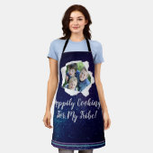 ファミリパーソナライズされたフォト紙パンチ穴 エプロン (着用した状態)