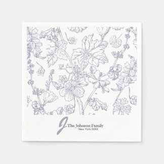 ファミリパーソナライズされたモノグラム名スエレガントクリプトN スタンダードカクテルナプキン