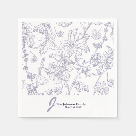 ファミリパーソナライズされたモノグラム名スエレガントクリプトN スタンダードカクテルナプキン (正面)