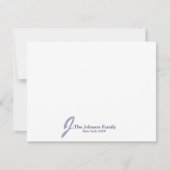 ファミリパーソナライズされたモノグラム名スクリプエレガントト ノートカード (正面)