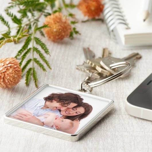 ファミリパーソナライズされたーフォトキーチェーン キーホルダー (側面)