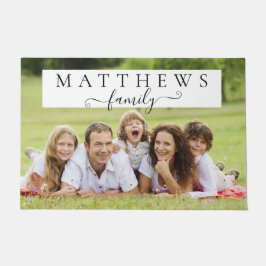 ファミリパーソナライズされたーモノグラム苗字カスタム写真 ドアマット