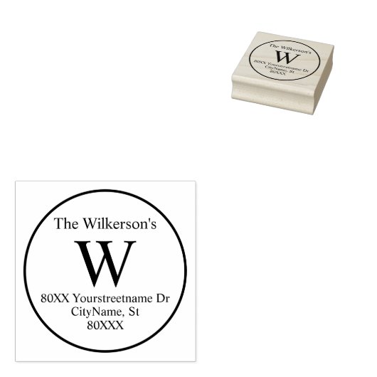 ファミリパーソナライズされたー名とアドレスイニシャル ラバースタンプ (押印)