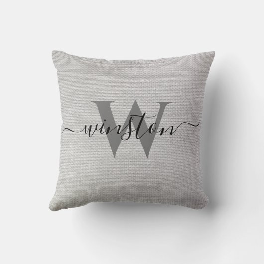 ファミリパーソナライズされたー名カスタムモノエレガントグラム クッション (裏面)