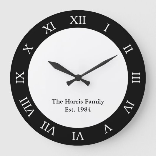 ファミリパーソナライズされたー ラージ壁時計 (正面)