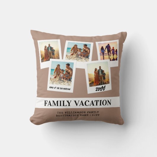 ファミリパーソナライズされた休暇スナップモダンショットスタイル クッション (正面)