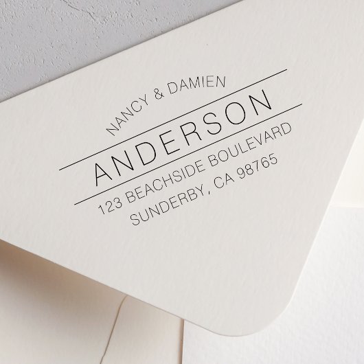 ファミリパーソナライズされた名のモダン差出人住所 セルフインキングスタンプ