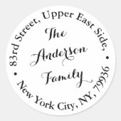 ファミリパーソナライズされた名の作成差出人住所 ラウンドシール (正面)