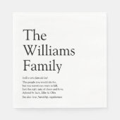 ファミリパーソナライズされた名の定義 スタンダードランチョンナプキン (正面)