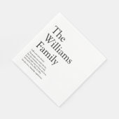 ファミリパーソナライズされた名の定義 スタンダードランチョンナプキン (角)