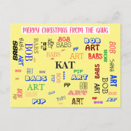 ファミリパーソナライズされた名カスタムWordクラウド ポストカード