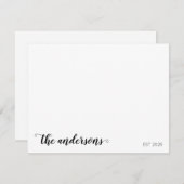 ファミリパーソナライズされた名スクリプトの新規追加 ノートカード (正面/裏面)