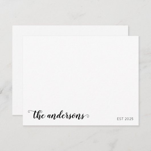 ファミリパーソナライズされた名スクリプトの新規追加 ノートカード (正面/裏面)