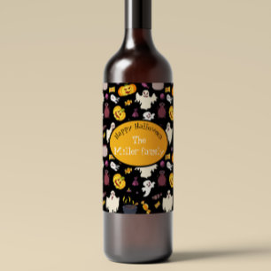 ファミリパーソナライズされた名ハローウィンパーティ ワインラベル