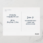 ファミリパーソナライズされた名フォトフレーム 箔シーズンポストカード (裏面)