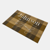 ファミリパーソナライズされた名プレイド ドアマット (アングル)