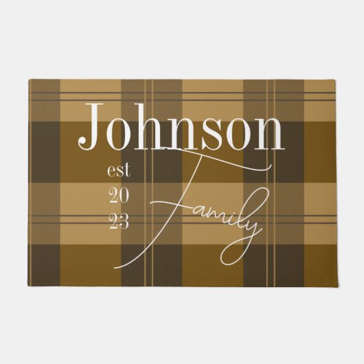 ファミリパーソナライズされた名プレイド ドアマット (正面)