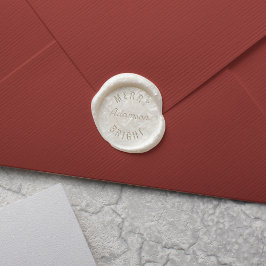 ファミリパーソナライズされた名メリーと明るいフェスティバル シーリングスタンプ