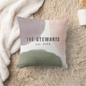 ファミリパーソナライズされた名モダン水色円 クッション (ブランケット)