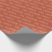 ファミリパーソナライズされた名モダン ラッピングペーパー (角)