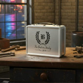 ファミリパーソナライズされた名モノグラムメタルランチボックス メタルランチボックス