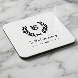 ファミリパーソナライズされた名モノグラム飲料用コースター コースター
