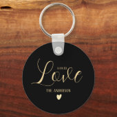 ファミリパーソナライズされた名ラブブラシスクリプト キーホルダー (正面)