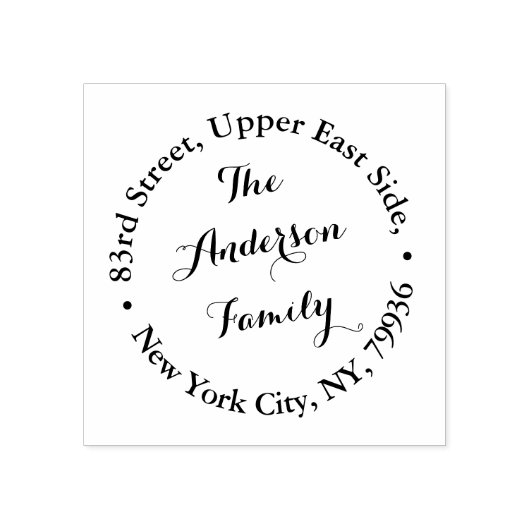 ファミリパーソナライズされた名差出人住所エレガント ラバースタンプ (インプリント)