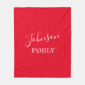 ファミリパーソナライズされた名（赤） フリースブランケット (正面)