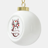 ファミリパーソナライズされた名「C」 セラミックボールオーナメント (右)