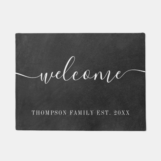 ファミリパーソナライズされた名Chalkboard ドアマット (正面)