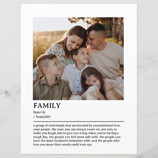 ファミリパーソナライズされた定義引用文ウォールアート (正面)