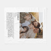 ファミリパーソナライズされた定義引用文ウォールアート フリースブランケット (正面(横))