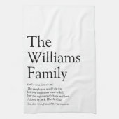 ファミリパーソナライズされた定義 キッチンタオル (縦)