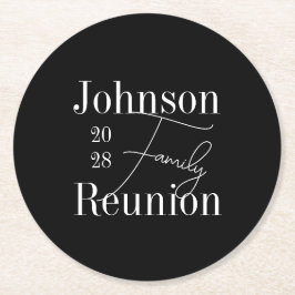 ファミリパーソナライズされた懇親会白黒パーティー ラウンドペーパーコースター