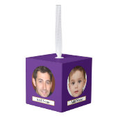 ファミリパーソナライズされた木製キューブオーナメント キューブオーナメント (裏面アングル)