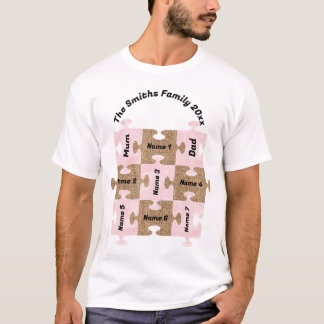 ファミリパーソナライズされたTシャツ – 9パズルピース Tシャツ